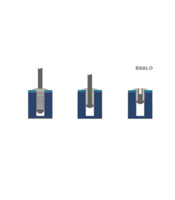 Bralo Grooved blind rivet made of aluminium / steel 4.8 x12 mm - 250 stk.
