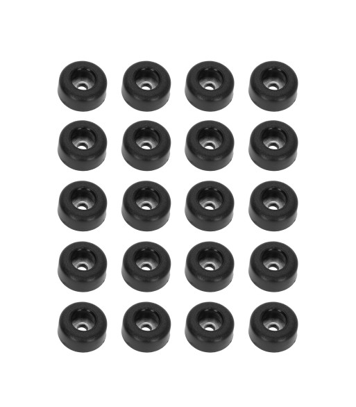 Set of 20 x rubber feet 25 x 11 mm Black