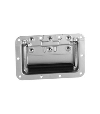 Recessed Sprung Handle medium in Dish aluminium 8 mm deep