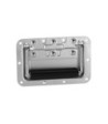 Recessed Sprung Handle medium in Dish aluminium 8 mm deep