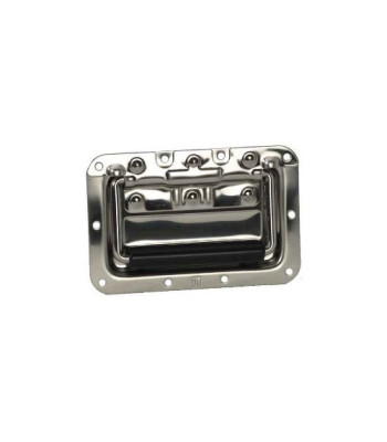 Recessed Sprung Handle medium in Dish Stainless steel 8 mm deep
