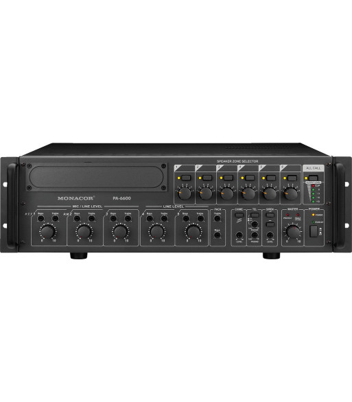 100V zoneforstærker 600Wrms - PA-6600 MONACOR 100V zoneforstærker 600Wrms - PA-6600 MONACOR