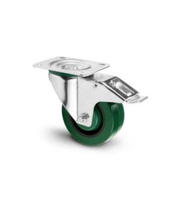 Swivel Castor 100 mm Heavy Duty with green Wheel and Brake