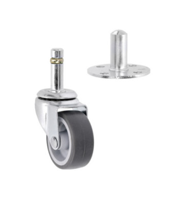 Set of four 50mm Plug-In Castor with mounting socket