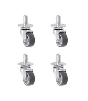 Set of four 50mm Plug-In Castor with mounting socket
