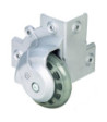 Surface Mount Corner Castor with soft Wheel 75 mm