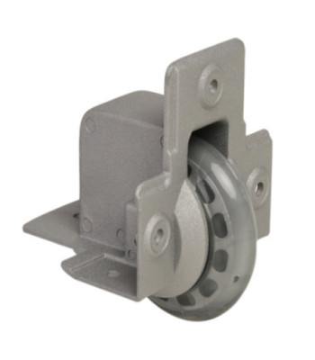 Recessed Edge Castor with soft Wheel 75 mm
