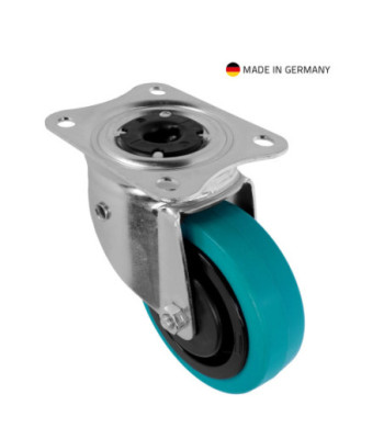 Tente Swivel Castor 100 mm with Petrol Wheel and Directional Self-Setting Feature