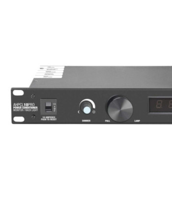 Power Conditioner with voltmeter and ammeter and rack lighting