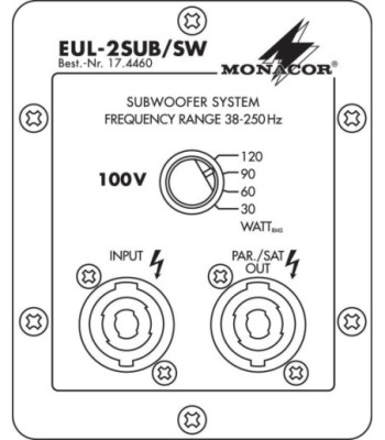 100V subwoofer - EUL-2SUB/SW MONACOR