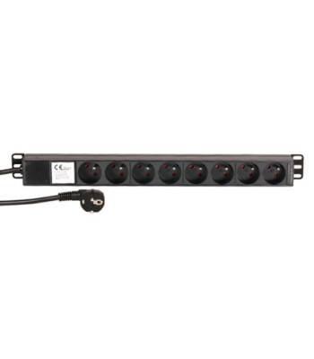 19" Power Strip 1U 8-way with French standard