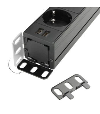 19" Power Strip 1U 8-way with switch & 2 x USB