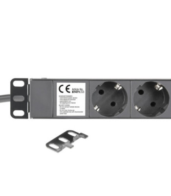 19" Power Strip 1U 8-way with switch & 2 x USB