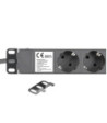19" Power Strip 1U 8-way with switch & 2 x USB