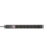 19" Power Strip 1U 7-way with switch & protection cap