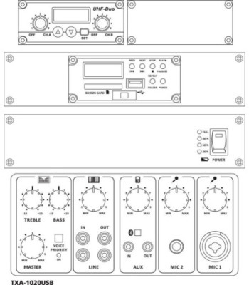 Transportabel højtt. - TXA-1020USB MONACOR