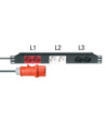 19" Power Strip 1U 6-way with 3 power circuits