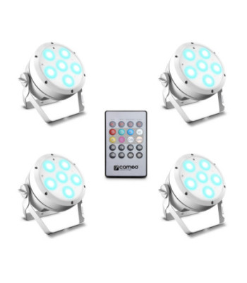 Cameo Set Including 4 x CLROOTPAR6WH Incl. IR Remote Control (CLPFLAT1REMOTE)