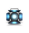 Cameo Theater Spot with Fresnel Lens and 200 W 6-in-1 LED in Black Housing