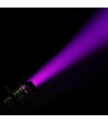 Cameo Theatre Spotlight with PC Lens and 60W RGBW LED in Black Housing