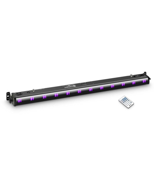Cameo 12 x 3 W UV LED Bar in Black Housing with IR Remote Control