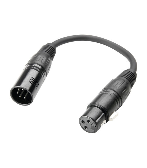 Adapter DMX Cable | Adam Hall® XLR 3-pole Female x XLR 5-pole Male | 0.2 m Adapter DMX Cable | Adam Hall® XLR 3-pole Female x XLR 5-pole Male | 0.2 m