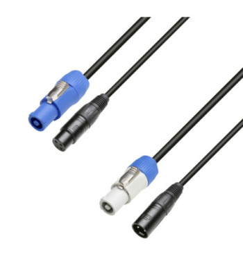 Hybrid Cable | Power & DMX | XLR 3-pole x Adam Hall® K4CPFIN & OUT | 10 m