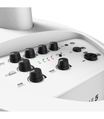 LD Systems Ultra Portable Column PA System with Mixer and Bluetooth white