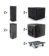 LD Systems 2 x double 8" powered PA Speaker + 2 x 18" powered Subwoofer