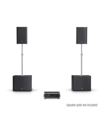 LD Systems 2 x 12" passive PA Speaker + 2 x 18" passive Subwoofer + Amping Rack