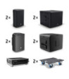 LD Systems 2 x 10" passive PA Speaker + 2 x 15" passive Subwoofer + Amping Rack