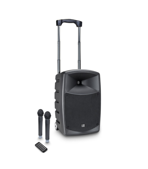 LD Systems Battery Powered Bluetooth Speaker with Mixer and 2 Wireless Microphones