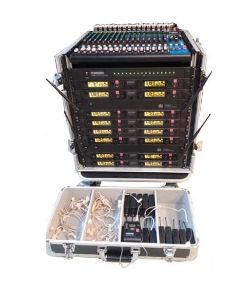 UDL Rack med 16 trådløse mikrofoner og mixer UDL Rack med 16 trådløse mikrofoner og mixer