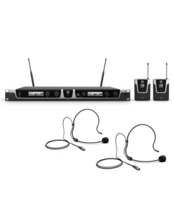 LD Systems Dual - Wireless Microphone System with 2 x Bodypack and 2 x Headset - 655 - 679 MHz