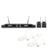 LD Systems Wireless Microphone System with 2 x  Bodypack and 2 x Headset beige