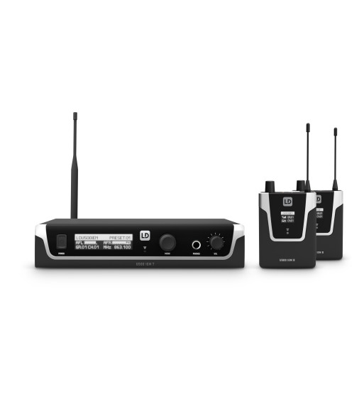 LD Systems In-Ear Monitoring System with 2 x Bodypack - 863 - 865 MHz + 823 - 832 MHz