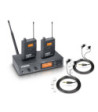 LD Systems Wireless In-Ear Monitoring System with 2 x Belt Pack and 2 x In-Ear Headset - 655 - 679 MHz