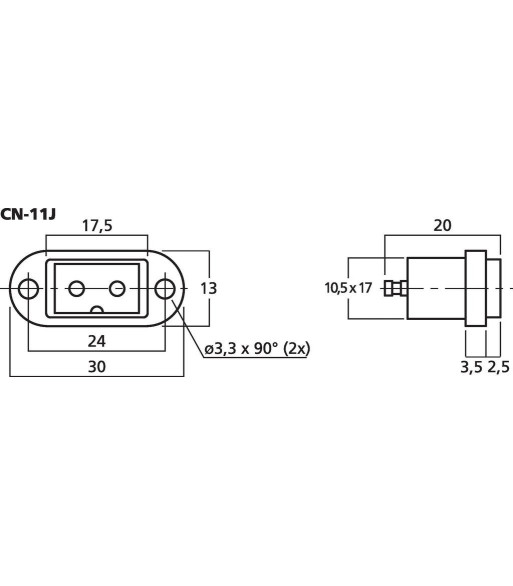Chassisbøsning 12V - CN-11J MONACOR