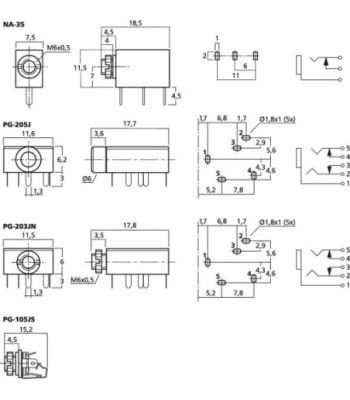 Jackbøsning 3.5mm - PG-203JN MONACOR