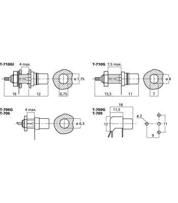Phonobøsning - T-709G MONACOR
