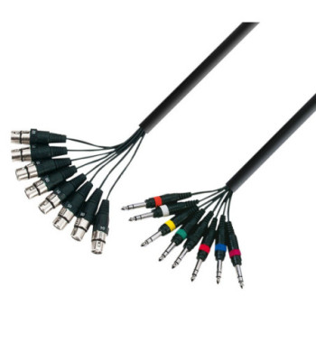 Studio Loom Cable | Adam Hall® 8 XLR Female x 8 Jack TRS | 5 m