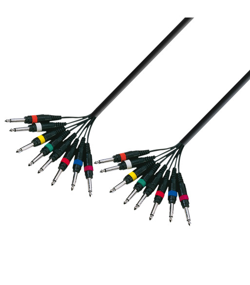 Studio Loom Cable | Adam Hall® 8 Jack TS x 8 Jack TS | 5 m Studio Loom Cable | Adam Hall® 8 Jack TS x 8 Jack TS | 5 m