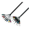 Studio Loom Cable | Adam Hall® 8 Jack TS x 8 RCA | 3 m