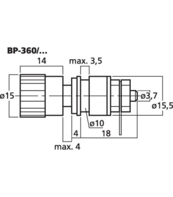 Telefonbøsning rød - BP-360/RT MONACOR