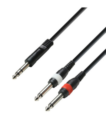 Y-Cable | Adam Hall® 2 Jack TS x Jack TRS | 3 m
