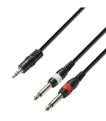 Y-Cable | Adam Hall® 2 Jack TS x Minijack | 1 m