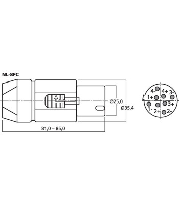 Speakon-stik hun - NL-8FC NEUTRIK