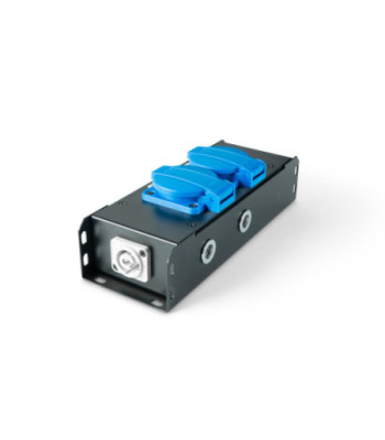 Power Strip 2 x Schukosockets IP54 | PowerIn BLU & PowerOut GREY
