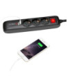 Power Strip 3-way with switch & 2 x USB | 1.4m