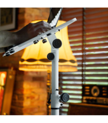 Gravity Universal Laptop Stand with Adjustable Holding Pins and Steel Base